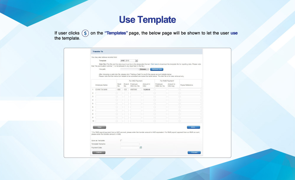 Use Template
If user clicks “Use” on the “Templates” page, the below page will be shown to let the user use the template.